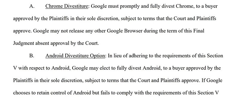 大到没有对手能竞争,美国司法部文件证实要Google把Chrome卖掉