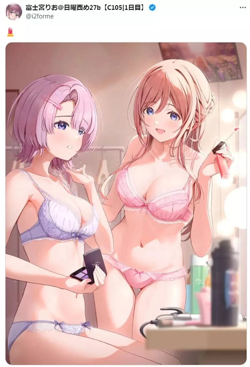 《学园偶像大师插画争议》她拿脣彩刷的姿势很奇怪?挨批不懂女生也不懂化妆了