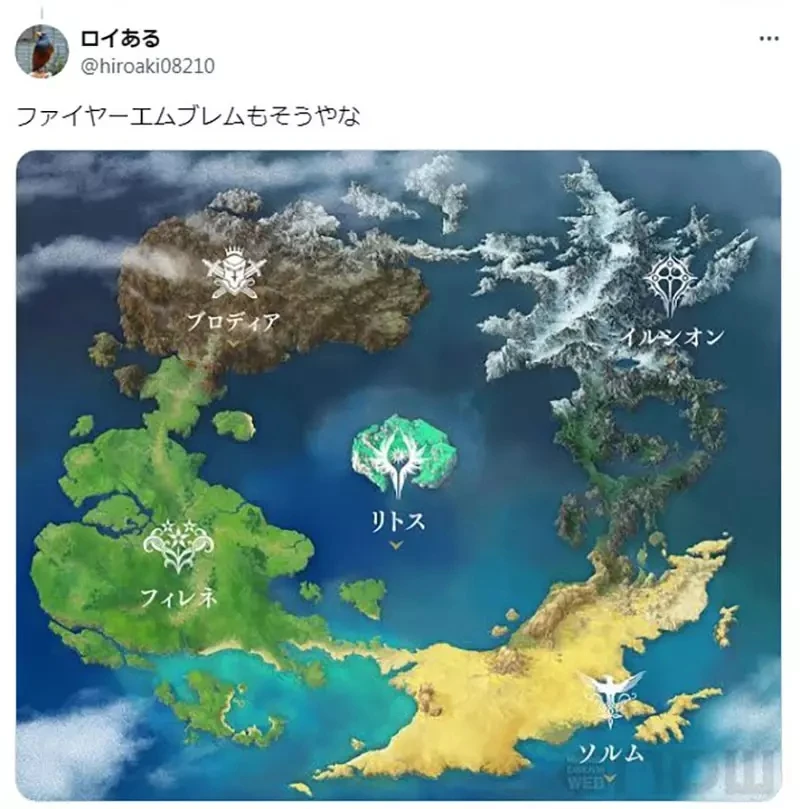 《奇幻作品的世界地图》日本作品都像是左边 欧美作品都像是右边?