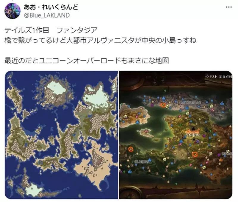 《奇幻作品的世界地图》日本作品都像是左边 欧美作品都像是右边?