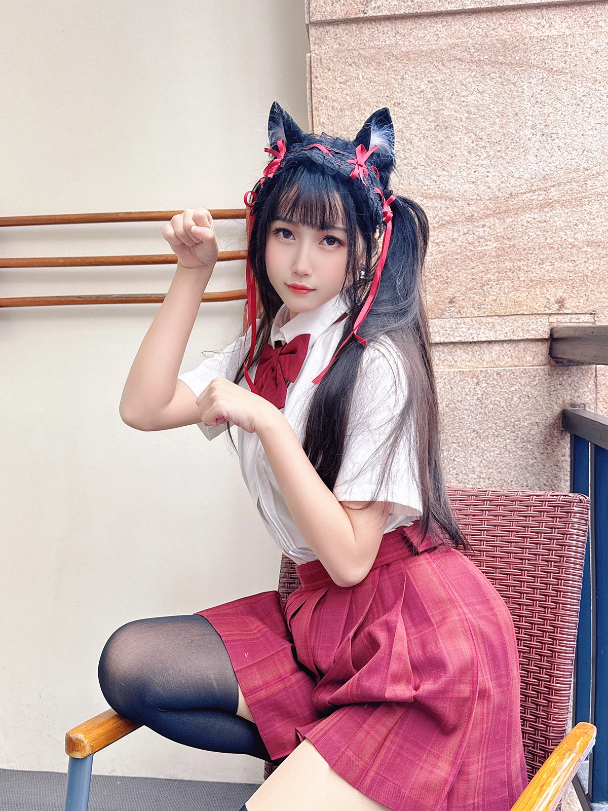 [不呆猫] 温泉双马尾JK