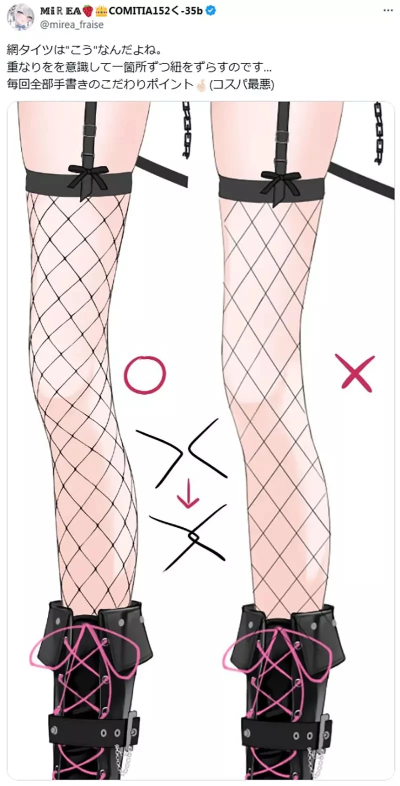 《网袜的画法》绘师教导大家注意这一点 瞬间提升肉感和立体感