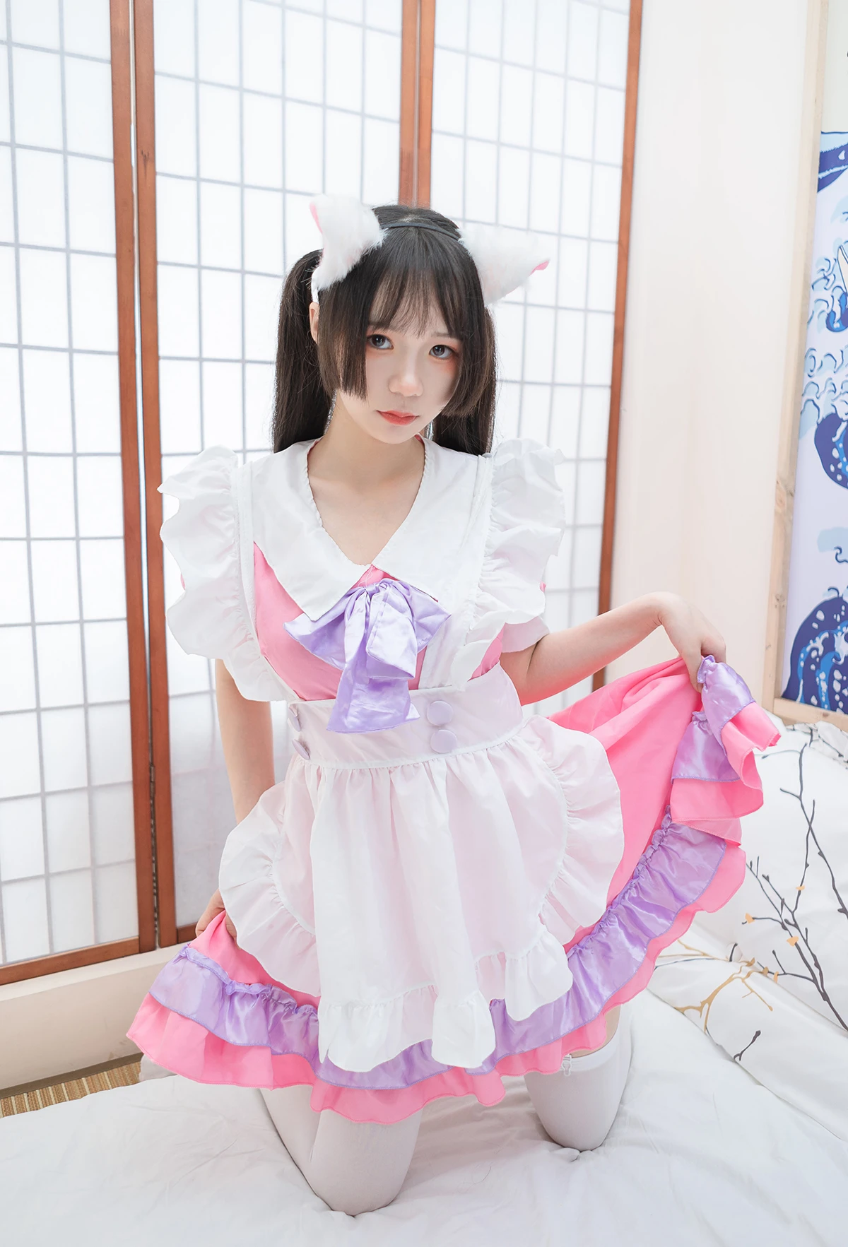 [轻兰映画] Grand.011 半度度度喵 粉红女仆的白丝