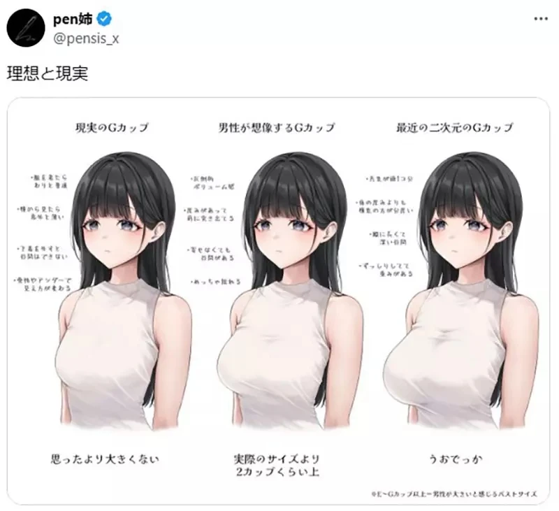 《理想与现实的G罩杯》男人总是用二次元看待三次元 实际上根本没有那么大