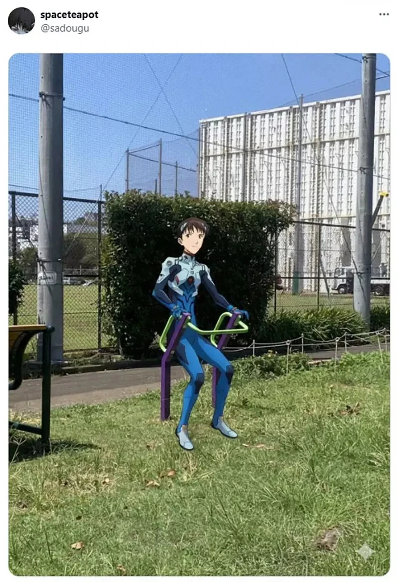 《真嗣快坐上去》超像EVA初号机的公园游具 声优绪方惠美引爆恶搞热潮