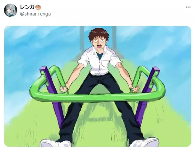 《真嗣快坐上去》超像EVA初号机的公园游具 声优绪方惠美引爆恶搞热潮