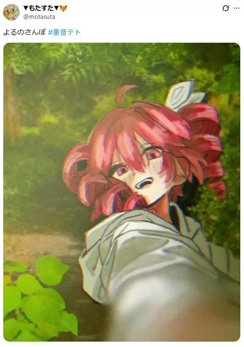 日本网友议论这张《重音Teto》插画想要表达什么？她的手究竟抓住了什么东西？