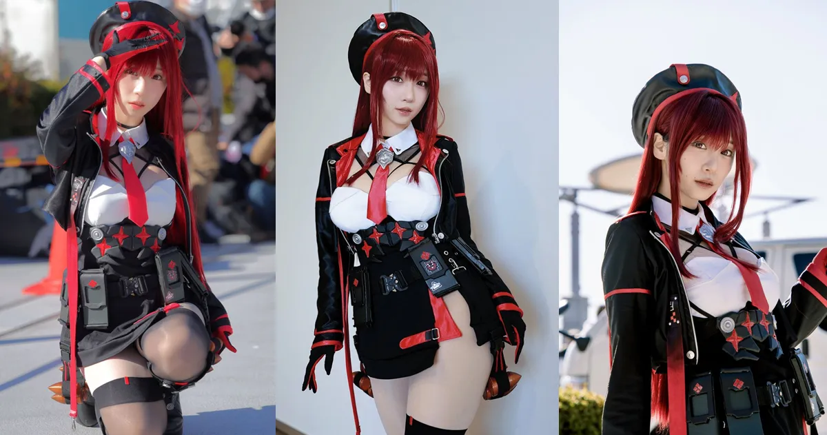 C105限定的SSR角色!伊织萌cos《胜利女神:妮姬》拉毗:小红帽吸引疯狂人潮聚集