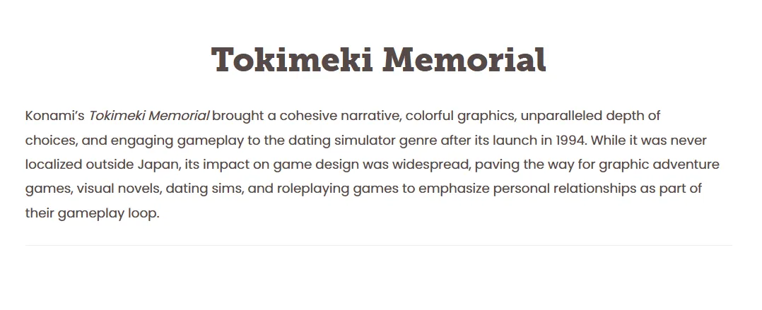 美国“世界电子游戏名人堂”2026年入围名单出现《纯爱手札》 日网友惊呼：恋爱模拟开山始祖啊…