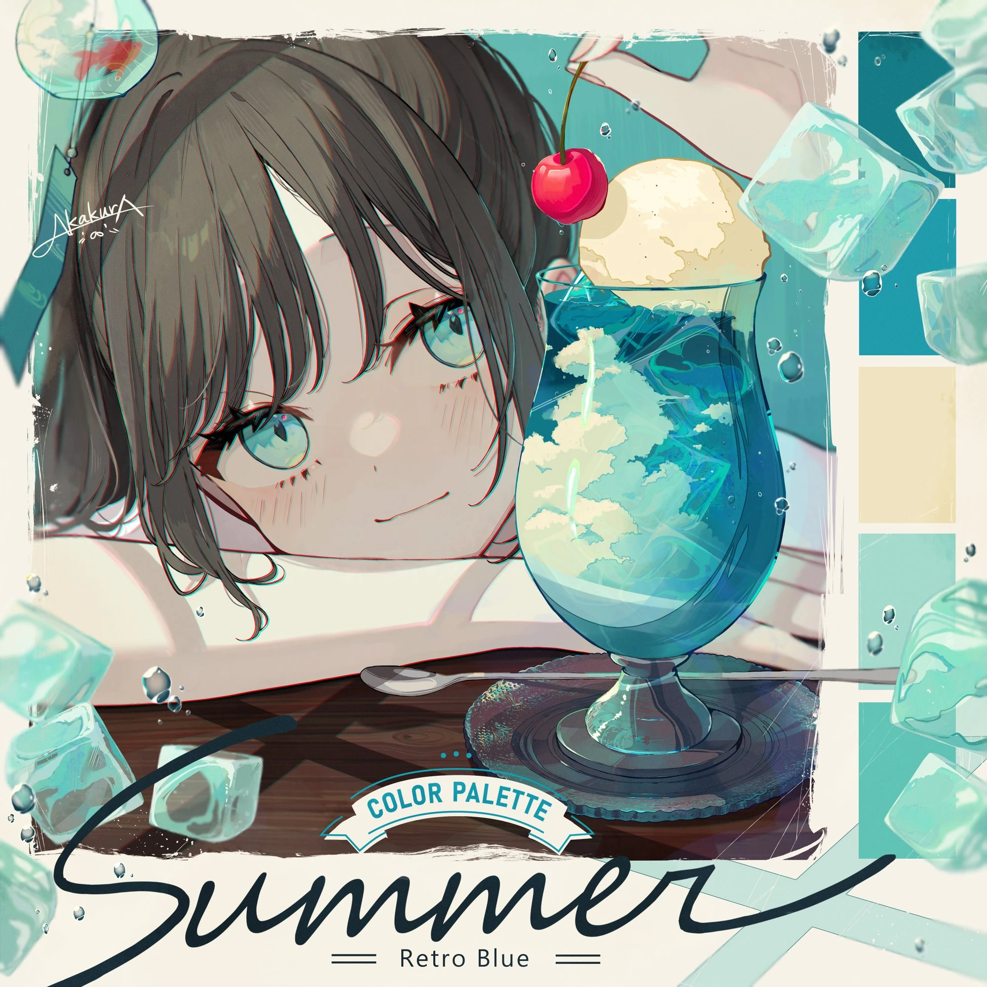 沁凉风格拟人化《夏日饮品变成美少女》,另类创作勾起你的少女心!