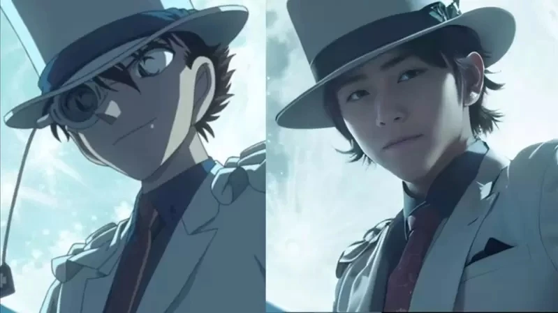 AI技术角色真人化《名侦探柯南》人工智能合理化画面的方式,就是将小兰姐姐头上的角变成建筑钢材