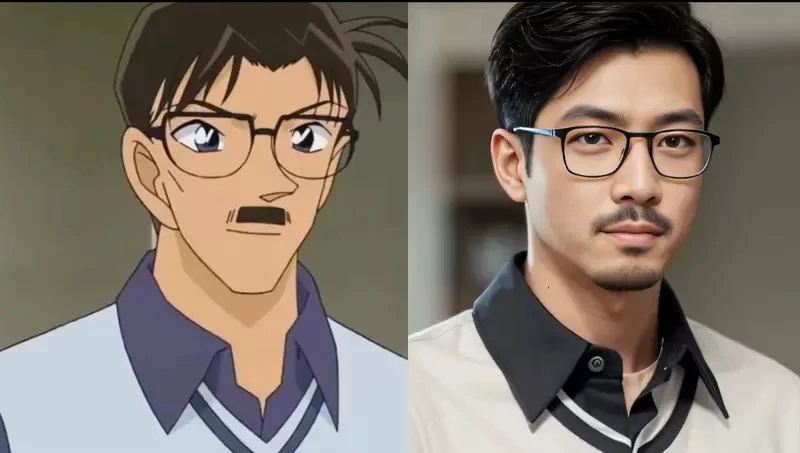 AI技术角色真人化《名侦探柯南》人工智能合理化画面的方式,就是将小兰姐姐头上的角变成建筑钢材