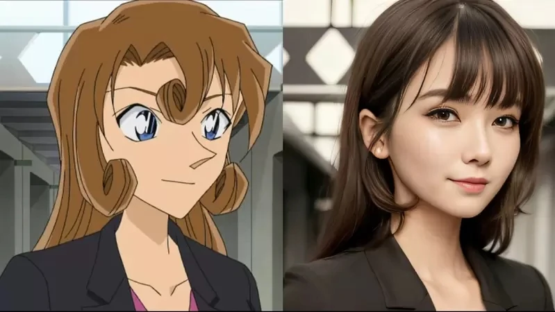 AI技术角色真人化《名侦探柯南》人工智能合理化画面的方式,就是将小兰姐姐头上的角变成建筑钢材